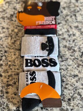 NWT "I am the Boss!" Matching Dog & Owner Socks Set Best Friends Boss